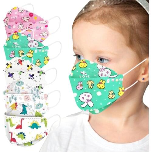 10/30pc Children Protective Mask Cartoon Dinosaur Face Mask For Kids Child Girls 4ply Filter Pm2.5 Masks Earloop Bandage Facemas