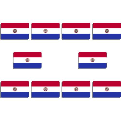 10Pcs Paraguay National Flag Brooch Fashion Lapel Pin For Women And Men Backpacks Clothes Patriotic Decor Acrylic Badges