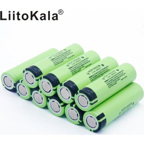 Hot NEW 10pcs/lot LiitoKala original 18650 battery 3400mah 3.7v lithium battery for panasonic NCR18650B 3.7V flashlight battery