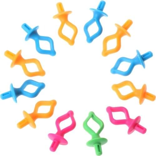 12 Pcs/Bag Assorted Color Silicone Thread Clips Bobbin Holders Clips Clamps Tool-S001