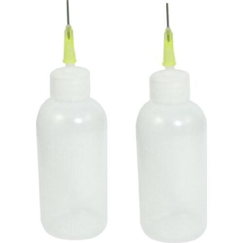 New 2PCS Clear White Needle Nozzle Plastic Sewing Machine Oil Bottle 50ml