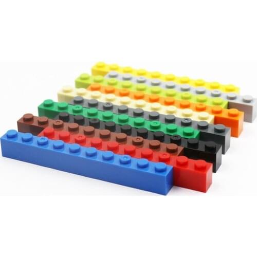 50pcs Building Blocks Brick Part 1x10 To Create Ambulance Motorcycle Block Sets MOC Bricks for Children Early Learning