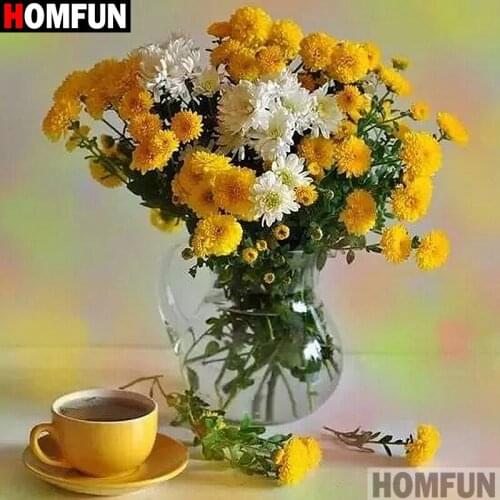 Homfun Full Square/Round Drill 5D DIY Diamond Painting "Small yellow flower"3D Embroidery Cross Stitch Home Decor Gift A09985