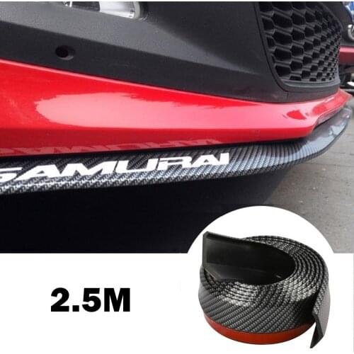 Car Universal Front Bumper Lip Carbon Fiber Rubber Splitter Chin Spoiler side Skirt Rubber Anti Scratch Protector Body Kit Trim