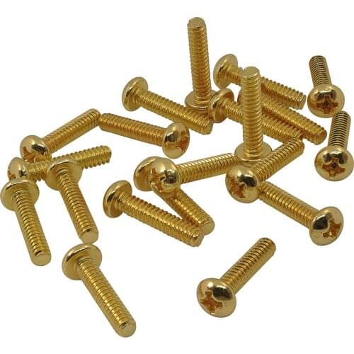 Musiclily Basic 3.5x18mm Metal Metric Thread Tele Bridge Pickup Mounting Screws, Gold (Set of 20)