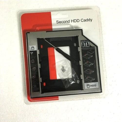 By dhl or ems 50pcs Universal Aluminum Plastic for DVD/CD-ROM 2nd HDD Caddy 9.5mm/12.7mm SATA 3.0 for 2.5"SSD Case