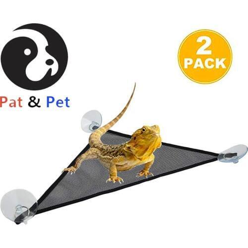 2x Breathable Mesh Reptile Hammock,Triangular Hanging Net Reptile Hammock for Lizard,Gecko Enjoy Your Pet Having A Nap On It
