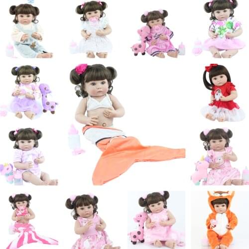 40 CM Full Silicone Body Reborn Doll For Girl Soft Touch Vinyl Mini Newborn Babies Boneca Child Bathe Toy Birthday Gift
