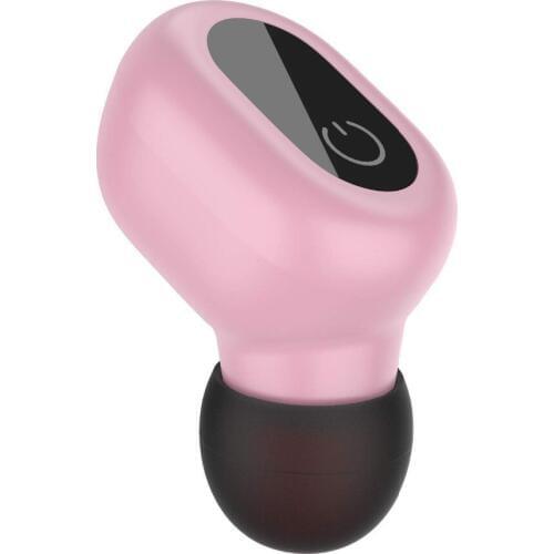 Mini Bluetooth Earbud, Single Smallest Wireless Earbud Headset Earphone Car Headset with Clear Microphone-Pink