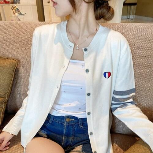 Fashion Couple Long Sleeve Cashmere sweater Cardigan Casual Embroidery Love-Heart Cashmere sweater Cardigan Casual For Man Women