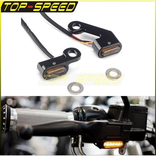 Motorcycle Mini LED Turn Signal Light Amber E Mark Running Lamp For Harley 2000-2013 Touring 1996-2021 Softail 1996-2017 Dyna
