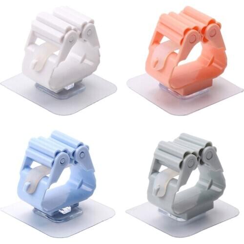 Brush Shelf Wall Storage Mounted Sundries Mop Self-adhesive Holder Rack Organizer Home Kitchen Bathroom Shelves Mop Hooks Broom