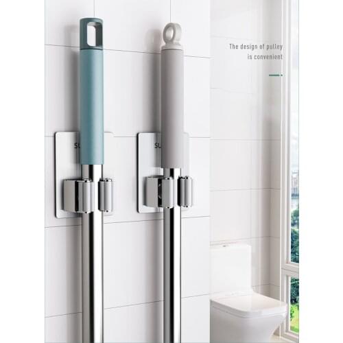 JOYBOS Adhesive Multi-Purpose Hooks Wall Mounted Mop Organizer Holder Rack Brush Broom Hanger Hook Kitchen bathroom Strong Hooks