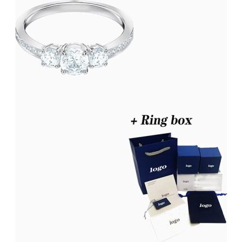 New ATTRACT TRILOGY ROUND Ring Exquisite Round Decoration Decoration Female Engagement Jewelry Gift