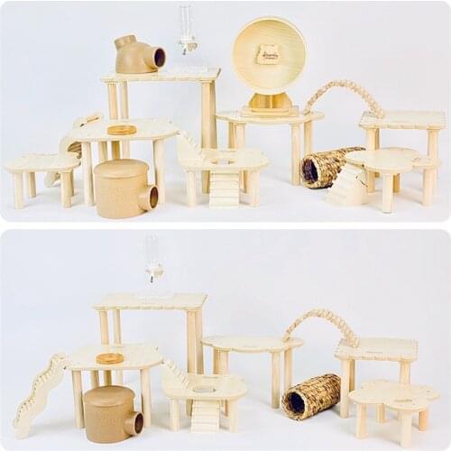 Cloud Cookies Multifunctional Hamster Platform Hamster Cage Landscaping Supplies Hamster Accessories Wooden Hamster Ladder