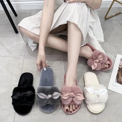 Autumn and Winter Girl Heart Cotton Slippers Dormitory Cute Korean Style Home Furnishing Indoor Hair Drag