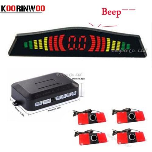 Koorinwoo Original 16.5MM Car Parking Sensor Parktronic Reverse Backup Radar Car-Detector LED Monitor Alarm Parking Assistance