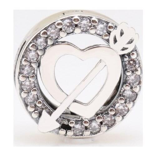 Bewill Authentic 925 Sterling Silver R series love at first sight with one arrow Beads Fit Original Charms Bracelet Necklace