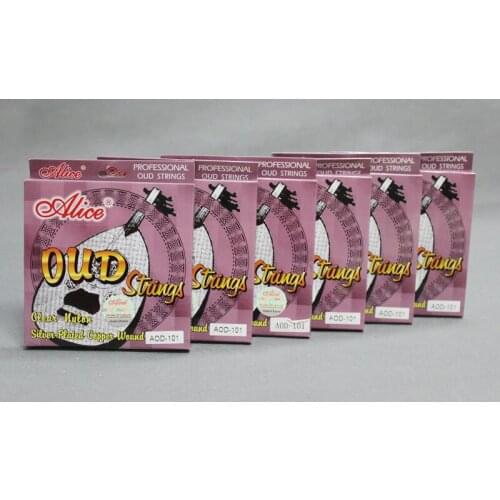 6 Sets Alice AOD-101 Clear Nylon Silver Plated Copper Wound Oud 10 Strings