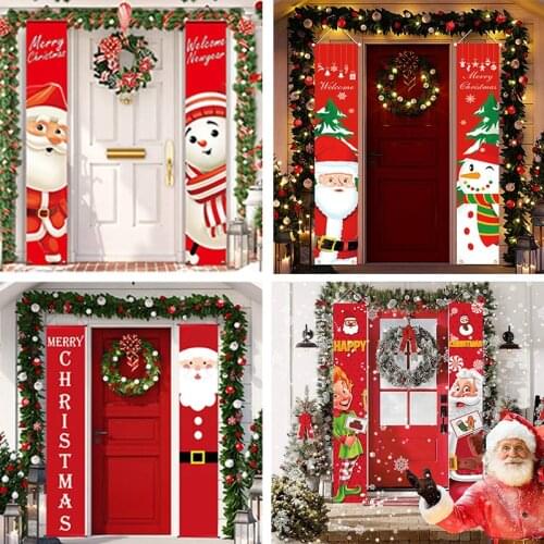 Merry Christmas Door Banner Ornaments Christmas Decor For Home Outdoor Christmas Door Deco 2021 Xmas Natal New Year 2022 Navidad