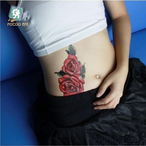 Series Big Flower Waterproof Temporary Tattoo Sticker Rose Decor Fake Tattoo Girls Taty Lady Tatuagem For Woman T1892