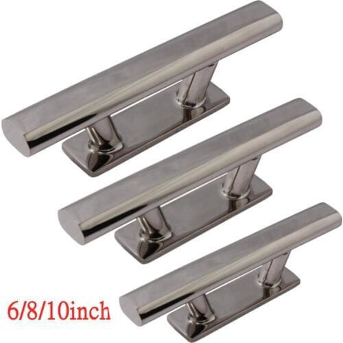High-quality Marine 316 Stainless Steel Mooring Cleat 6 Inch 8 Inch 10 Inch for Boat Yacht Bollard Mooring Dock Deck Rope Cleat