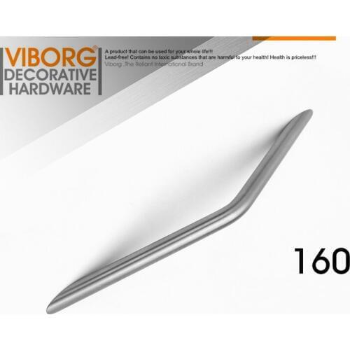 VIBORG Deluxe 160mm Solid 304 Stainless Steel Modern Kitchen Cabinet Cupboard Door Handles Pull Drawer Pulls Handle, SV725