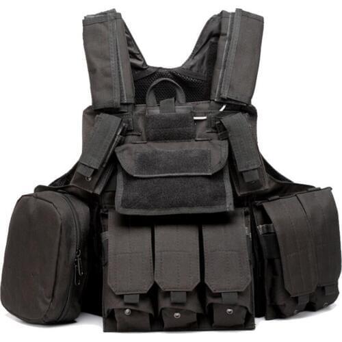 Military Tactical Vest Nylon Waterproof Adjustable Training Vest CS Jungle Game Outdoor Activities Chest Protection