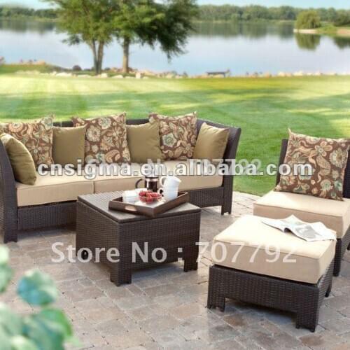 All-Weather Wicker Sectional Set - Seats 4