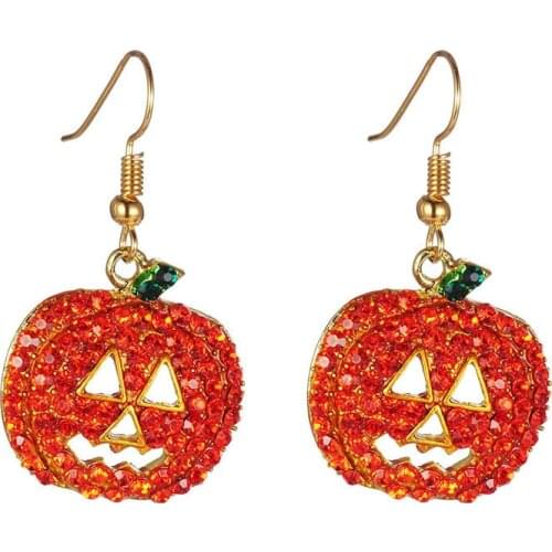 2021 Cross Border Halloween Jewelry Pumpkin Earrings Personalized Christmas Earrings With Diamonds Fashion Womens Earrings Fact
