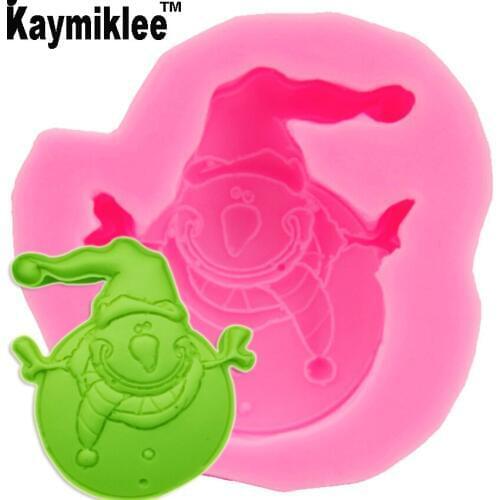 Kaymiklee M600 1PCS Christmas Fat Snowman Cake Silicone Mold Decorative Dessert Gumpaste Fondant Decorating Tools Cake Mould