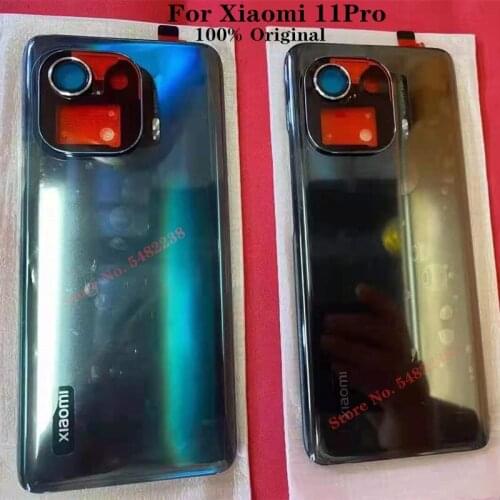 100% Original Back Cover For Xiaomi Mi 11 Pro 11Pro Rear Housing Battery Cover Panel Mobile Phone Case Camera Ring Replacement