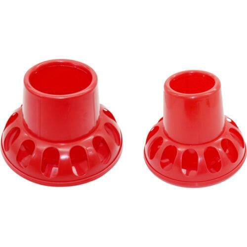2 Pcs Poultry Farming Tools Red Plastic Chicken Feeders Quail Feed Bucket Feeder Capacity 2Kg 3Kg Poultry Feeding Tools