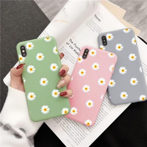 TPU Love Heart Daisy Flower Cases For Samsung Galaxy A51 A71 A70 A50 A21s Note 10 S20 FE S21 Ultra S10 S9 S8 Plus Silicone Cover
