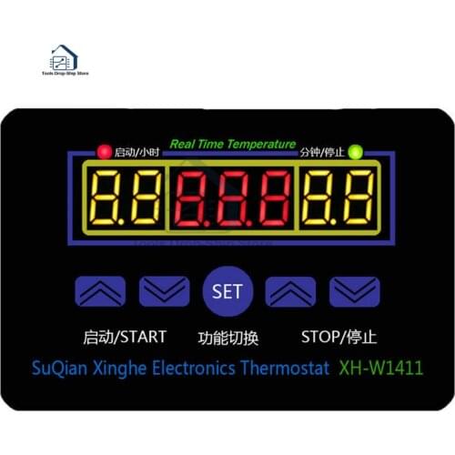 XH-W1411 LCD Display Digital Thermostat Multifunction Temperature Controller Sensor Switch -55~120 Degrees AC110-220V DC 12V