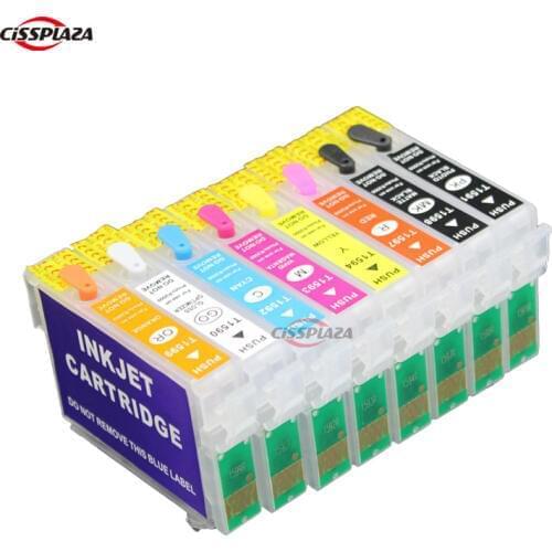 CISSPLAZA T159 159 NEW empty Refillable ink cartridges for Epson R2000 cis with ARC chip free shipping