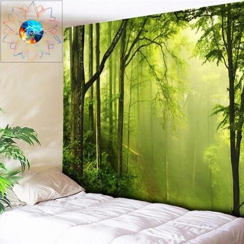 Chic Foggy Forest Tapestry Wall Hanging Boho Decor Hippie Mandala Psychedelic Wall Tapestry tapiz pared tela grande 200 * 300cm