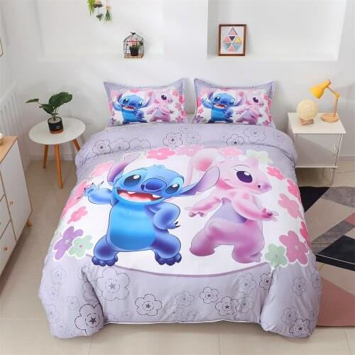Disney Bedding Set Home textile Stitch Cartoon Children Adult Bedclothes Duvet Cover Sets Girl BoyGift Drop Shipping