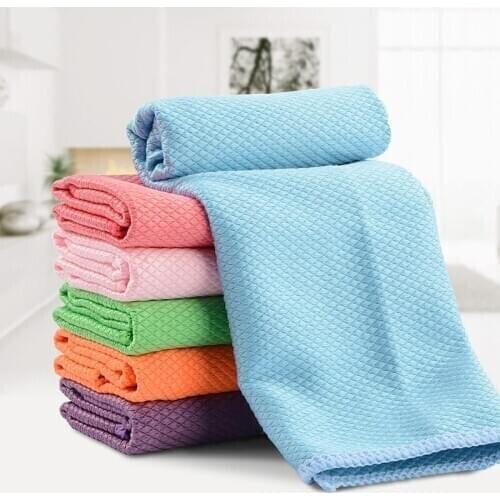Kitchen Anti-grease Wiping Rags Efficient Super Absorbent Microfiber Cleaning Cloth Home Washing Dish Kitchen Cleaning Towel
