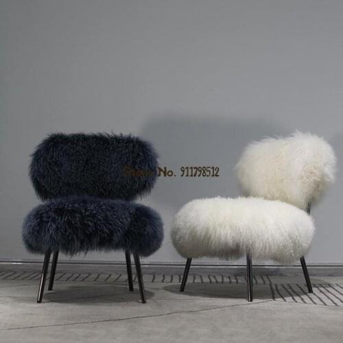 BEST Nordic net red wool lounge chair sofa chair bedroom dressing chair designer living room rocking chair light luxury single