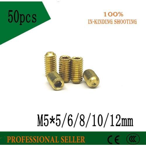 M5*5/6/8/10/12 mm screw brass set screws Concave hex socket Chimi screwsheadless Top wire machine screw