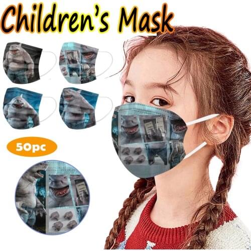 50pc Mascarillas Desechables Mascarillas Ninos 3-layers Premium Face Mask Masque Enfant Disposable Face Mask Halloween Cosplay