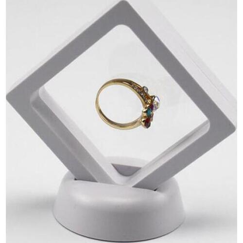 Fashion Suspended Floating Jewelery Display Case Ring Gems Artefacts Stand Holder Box LX2175