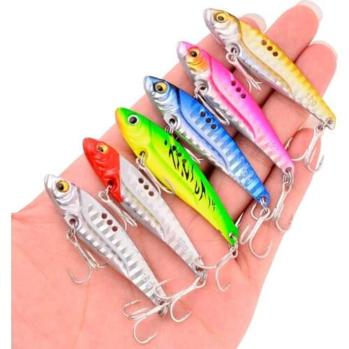 6pc Long Shot 3D Eyes Metal Vib Blade Lure 7/10/12/15/18/25G Sinking Vibration Baits Artificial Vibe for Bass Pike Perch Fishing