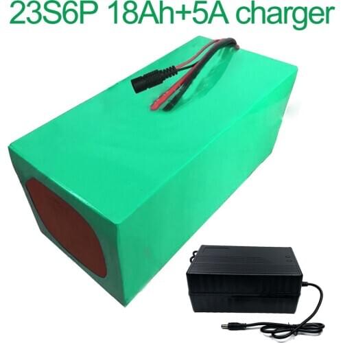 With 5A charger 84V 18Ah 23S6P 18650 Li-ion Battery electric two Three wheeled motorcycle bicycle ebike 210*170*140mm