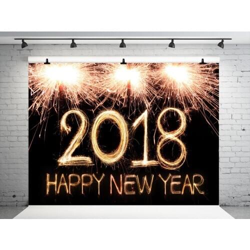 VinylBDS Christmas Backdrops Photography Happy New Year Backgrounds For Photo Studio Firecracker Microfiber Muslin Backdrops