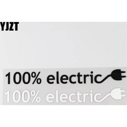 YJZT 17.2×17CM Creative Cartoon Pattern Decor 100% Electric Car Sticker Vinyl Decal Black/Silver 4C-0182