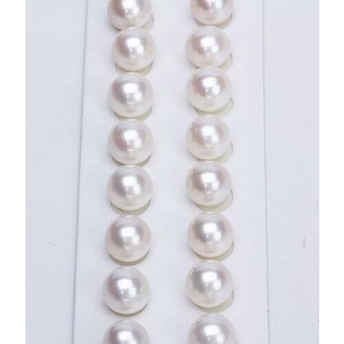 Loose pearls 3A quality 2.5mm-10mm pefect round 1/2 half drilled hole white color Natural freshwater pearls