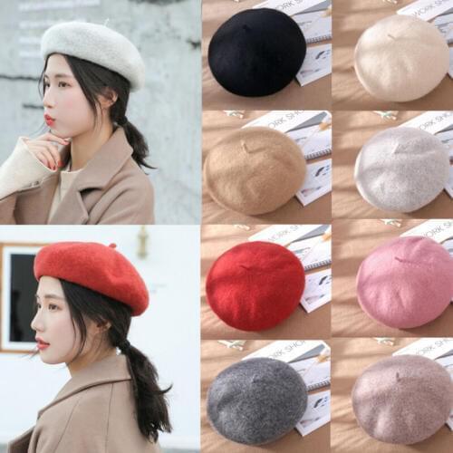Women Lady Winter Wool Peaked Cabbie Driver Baker Cap Gatsby Newsboy Octagonal Beret Hat Black Pink Beige Colors Hat Caps