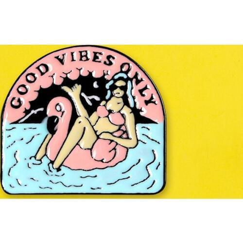 Woman In The Swimming Pool Icons For Clothes T-Shirt Metal Badges On Clothes Set Enamel Pins For Backpacks Lapel Pin Badge Bags